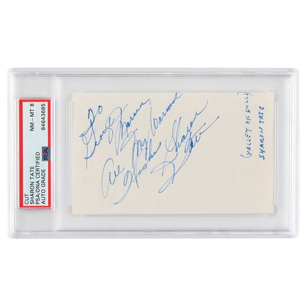 Sharon Tate Signature - PSA NM-MT 8
