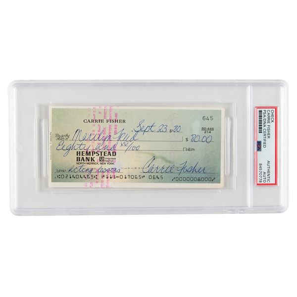 Star Wars: Carrie Fisher Signed Check