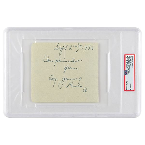 Cy Young Signature - PSA MINT 9