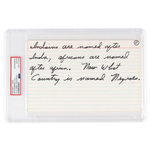 Muhammad Ali Handwritten Note