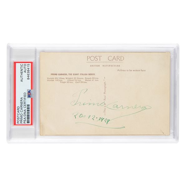 Primo Carnera Signed Photograph