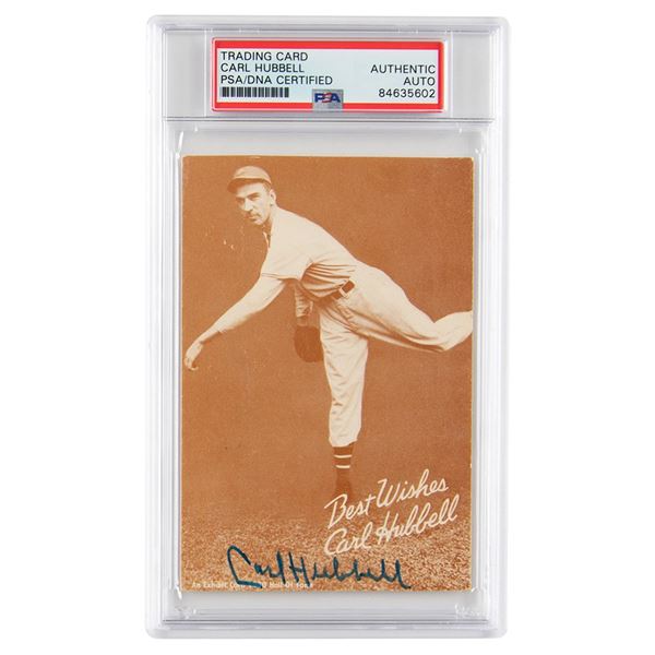 Carl Hubbell Signed Photograph