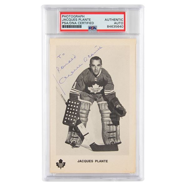 Jacques Plante Signed Photograph