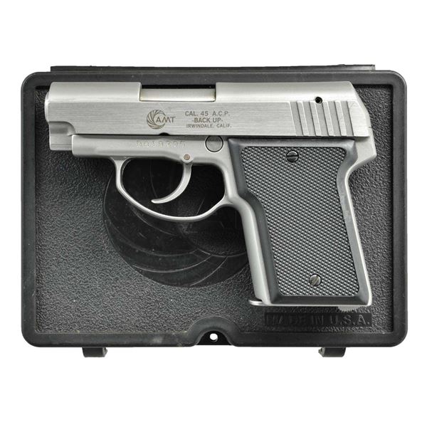 AMT BACK UP 45 ACP DAO SEMI AUTO PISTOL.