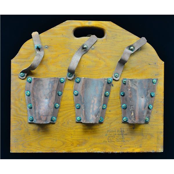 WWII ERA NAVY WOOD / LEATHER 1911A1 PISTOL RACK