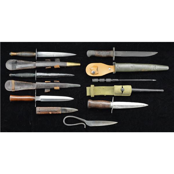 7 WWI & WWII FIGHTING KNIVES.
