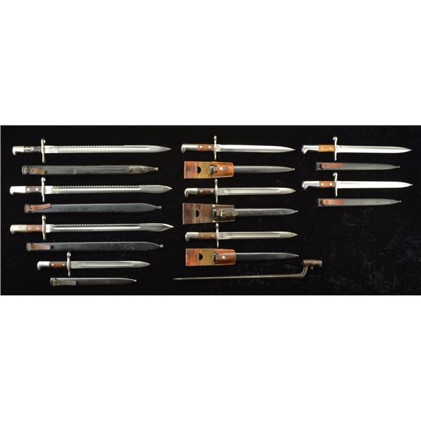 LOT OF 10 SWISS BAYONETS.