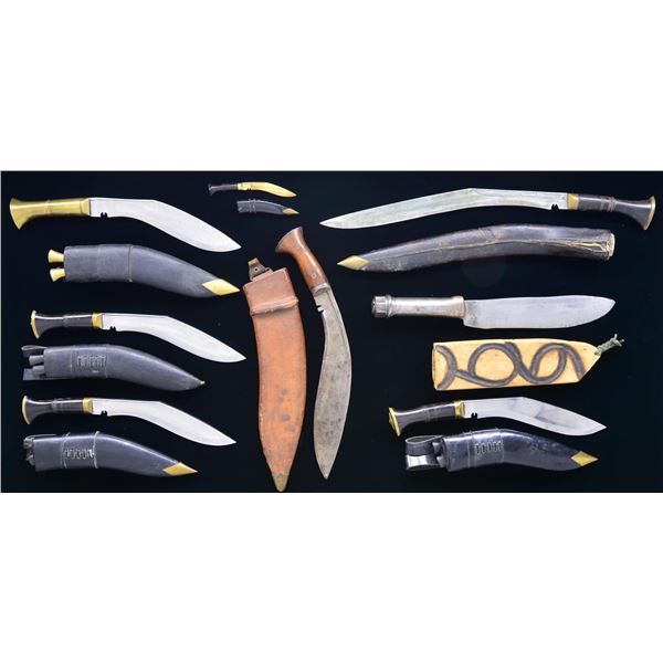 LOT OF EIGHT ASIAN KNIVES.