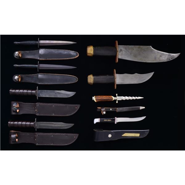 GROUPING OF FIXED BLADE KNIVES.