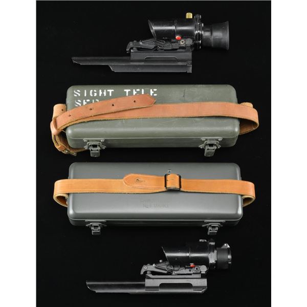 2 BRITISH FAL SCOPES & SCOPE CASES.