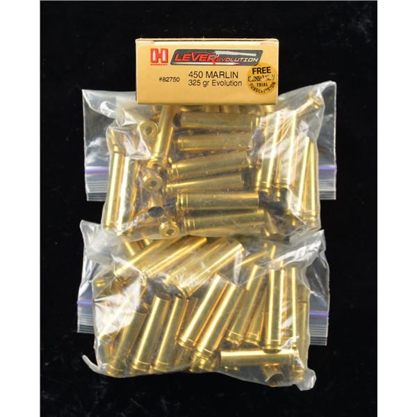 20 RDS. & 100 BRASS CASES OF HORNADY 450 MARLIN.