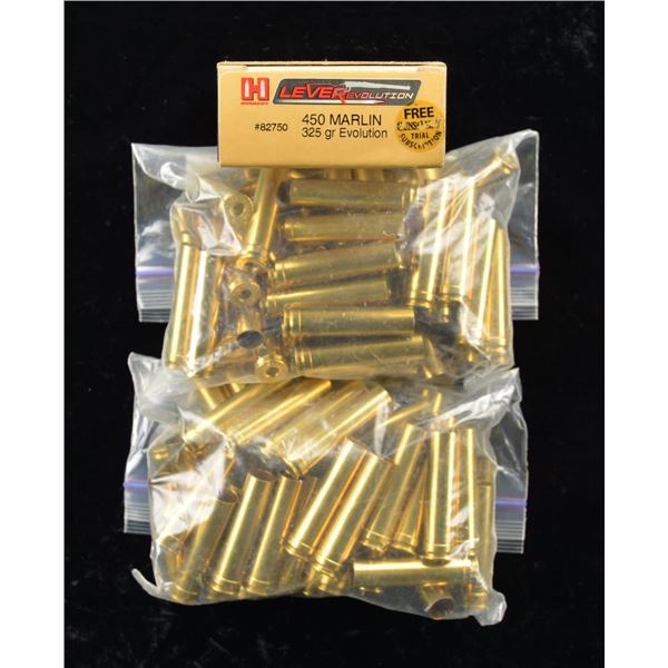 20 RDS. & 100 BRASS CASES OF HORNADY 450 MARLIN.