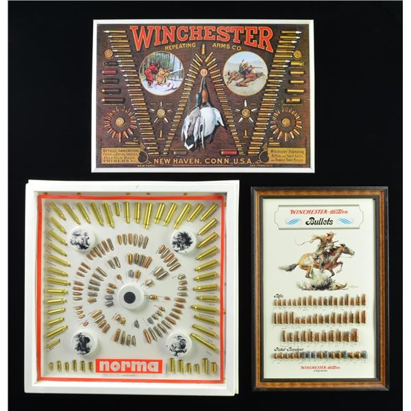 WINCHESTER BULLET DISPLAY BOARDS & 1 SIGN.