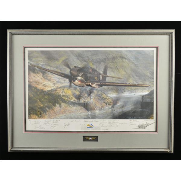 "TIGERS IN THE GORGE" WW2 FRAMED PRINT.