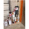 Image 2 : CONTENTS OF AREA INC. WORK BENCH WITH CABINETS, HI QUALITY EMPTY PAINT CANS, SHOP VACS,