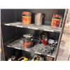 Image 2 : LOT OF PAINT SUPPLIES INC. 2 DOOR CABINET WITH CONTENTS, PAINT, TABLE AND MORE - MUST TAKE IT ALL