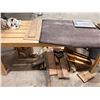 Image 2 : 8 PLASTIC SAW HORSES, STAND UP WORK LIGHT, WORK BENCH - MUST TAKE IT ALL