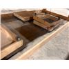 Image 2 : LARGE WOODEN WORK BENCH WITH 8 ROLLING PAINT BOOTH DOLLIES AND MOVING BLANKETS