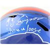 Image 2 : O.J SIMPSON SIGNED BUFALO BILLS FLAS FULL SIZE HELMET "JUICE IS LOOSE" (JSA COA)