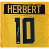 Image 2 : JUSTIN HERBERT SIGNED PRO STYLE FOOTBALL JERSEY (BECKETT COA)