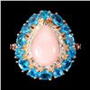 Image 1 : Natural Pink Opal & Brazil  Apatite Ring
