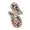 Image 1 : Natural Peridot Rhodolite Garnet Sapphire Ring