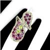 Image 3 : Natural Peridot Rhodolite Garnet Sapphire Ring