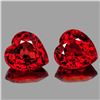 Image 1 : Natural Orange Red Sapphire Heart Pair {Flawless-VVS}