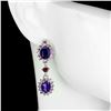 Image 2 : Natural Amethyst & Rhodolite Garnet Earrings