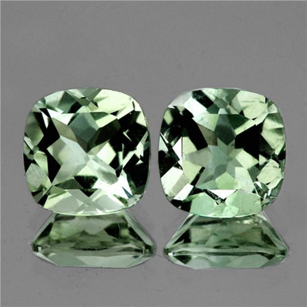 Natural Cushion Green Amethyst Pair [Flawless-VVS]