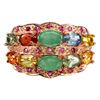 Image 1 : Natural Untreated Colombian Emerald Ruby Sapphire Ring