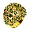 Image 2 : Natural  Chrome Diopside & Sapphire Ring