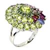 Image 2 : Natural Peridot  Rhodolite Garnet Tanzanite Ring