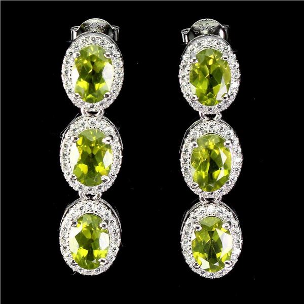 Natural Unheated Peridot Earrings