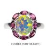 Image 1 : Natural Ethopian White Opal & Black Spinel Ring