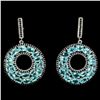 Image 1 : Natural Neon Blue Apatite Black Spinel Earrings