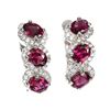 Image 1 : Natural Unheated Oval Rhodolite Garnet Earrings