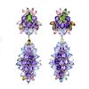 Image 1 : Natural Unheated Amethyst Chrome Diopside Earrings