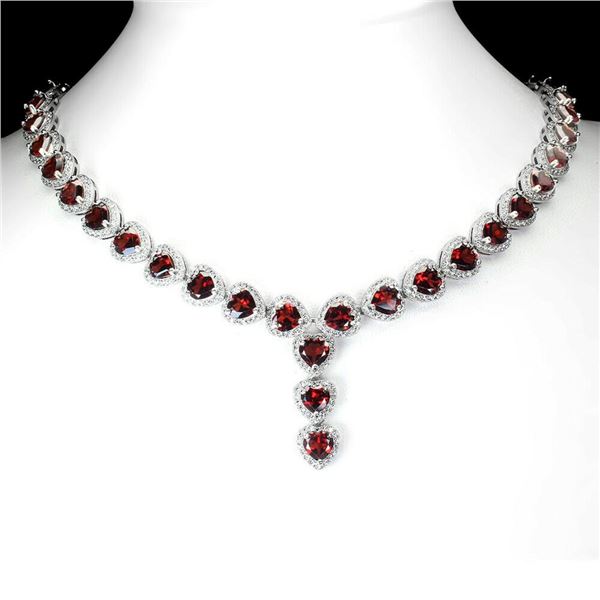 Natural Heart Mozambique Garnet Necklace