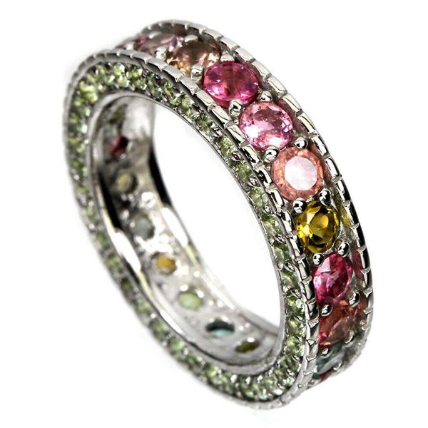 Natural Unheated Tourmaline Sapphire Diamond Ring