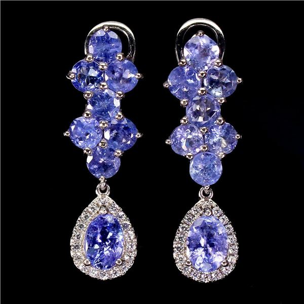 Natural Unheated Tanzanite Earrings