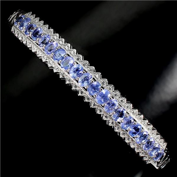 Natural Unheated Oval Tanzanite Bangle