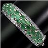 Image 1 : Natural Colombian Green Emerald & Tanzanite Bangle