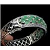 Image 2 : Natural Colombian Green Emerald & Tanzanite Bangle