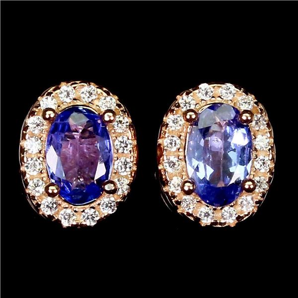 Natural Unheated Tanzanite Earrings