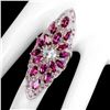 Image 3 : Natural Unheated Aquamarine & Rhodolite Garnet Ring