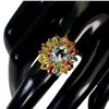 Image 3 : Natural Aquamarine & Multi Color Sapphire Ring
