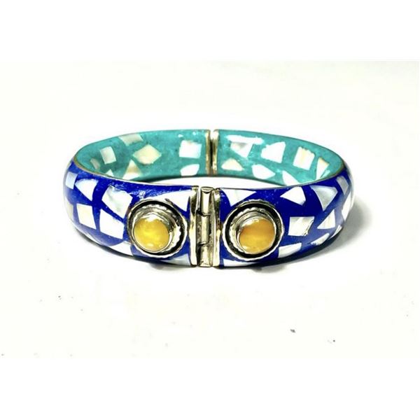 Natural Tibet Hand Made Lapis Lazuli & Turquoise Bangle