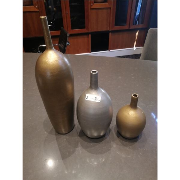 3 x Painted Ceramic Vases (Made in Vietnam)