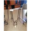 Image 3 : 2 x Folding Metal Plate Stands and 2 x Artificial Potted Plants